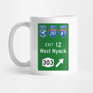 New York Northbound Thruway Exit 12: West Nyack NY Route 303 Mug